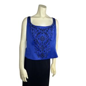 Sandra Darren Beaded Jacket & Tank‎ Top 2 piece Sz 16